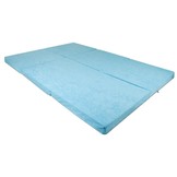 Opvouwbaar 2 persoons matras - Wasbare hoes - 195cm x 120cm x 7cm - Blauw