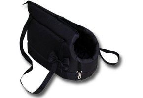 Hondendraagtas - kleine honden - honden transporttas - zwart - 36x19x23 cm - stijlvol - schoudertas
