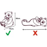 Grote grijze knuffelbeer teddybeer met I Love You tekst geborduurd 160cm