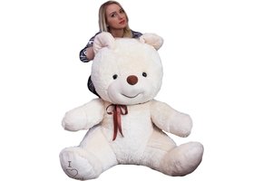 Grote knuffelbeer - I love you - Zacht - Crème