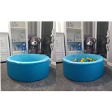 Blauwe Ballenbad - stevige ballenbak - 90 x 30 cm - 300 ballen - rood blauw geel groen