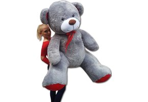 Grote knuffelbeer - I love you - Zacht - Grijs