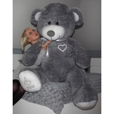 Grote knuffelbeer grijs 190cm XXL - I love You