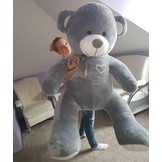 Grote knuffelbeer grijs 190cm XXL - I love You