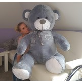 Grote knuffelbeer grijs 190cm XXL - I love You