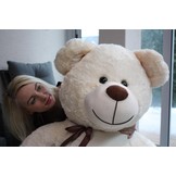 Grote knuffelbeer - I love you - Zacht - Crème