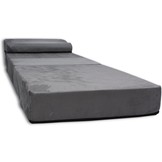 Grijze logeermatras - camping matras - reismatras - opvouwbaar matras - 70 x 200 x 15 met kussen
