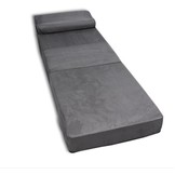 Grijze logeermatras - camping matras - reismatras - opvouwbaar matras - 70 x 200 x 15 met kussen