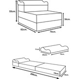 Grijze logeermatras - camping matras - reismatras - opvouwbaar matras - 70 x 200 x 15 met kussen