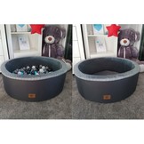 Ballenbak - stevige ballenbad - 90 x 40 cm - 200 ballen - wit,grijs, zwart, roze en blauw