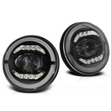 Koplampen geschikt voor Chrysler Jeep Wrangler TJ/LJ/JK 96-18 - Angel Eyes LED zwart