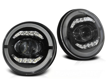 Koplampen geschikt voor Chrysler Jeep Wrangler TJ/LJ/JK 96-18 - Angel Eyes LED zwart