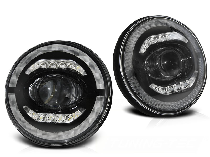 Koplampen geschikt voor Chrysler Jeep Wrangler TJ/LJ/JK 96-18 - Angel Eyes LED zwart