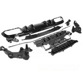 Achterbumper kit geschikt voor Mercedes W205 2018 tot heden - glanzend zwart