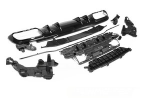 Achterbumper kit geschikt voor Mercedes W205 2018 tot heden - glanzend zwart