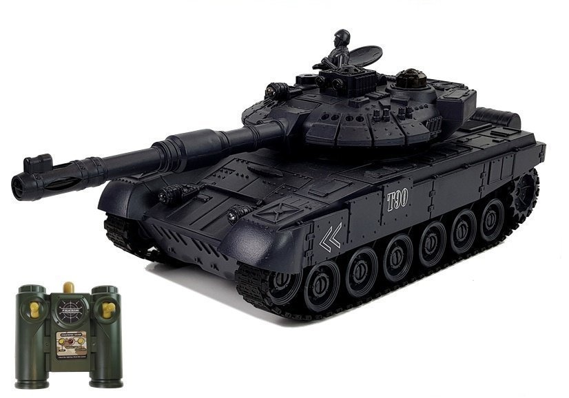 Radiografisch bestuurbare legertank duel set - groen en zwart - 26 en 28 cm