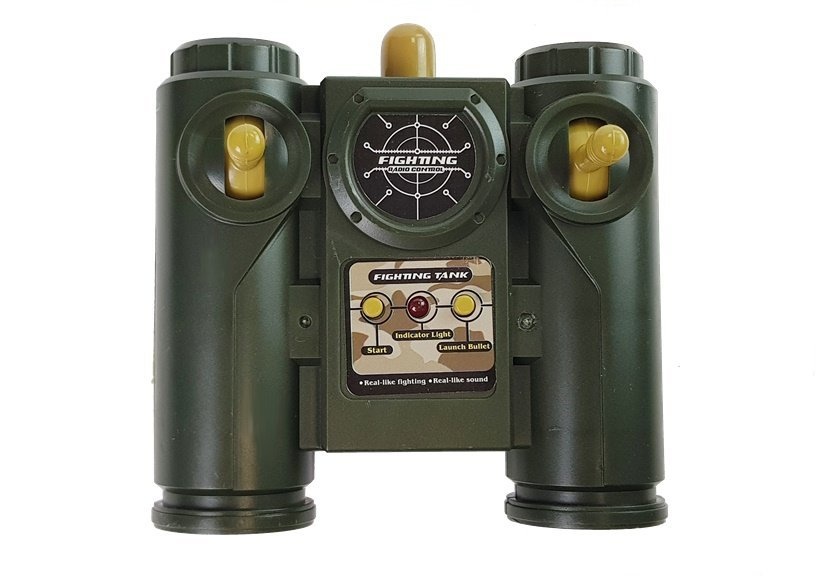 Radiografisch bestuurbare legertank duel set - groen en zwart - 26 en 28 cm