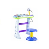 Kinder keyboard - met Microfoon en Stoel -  48 cm - Blauw