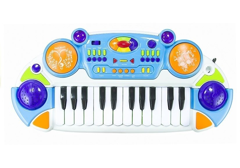 Kinder keyboard - met Microfoon en Stoel - 48 cm - Blauw
