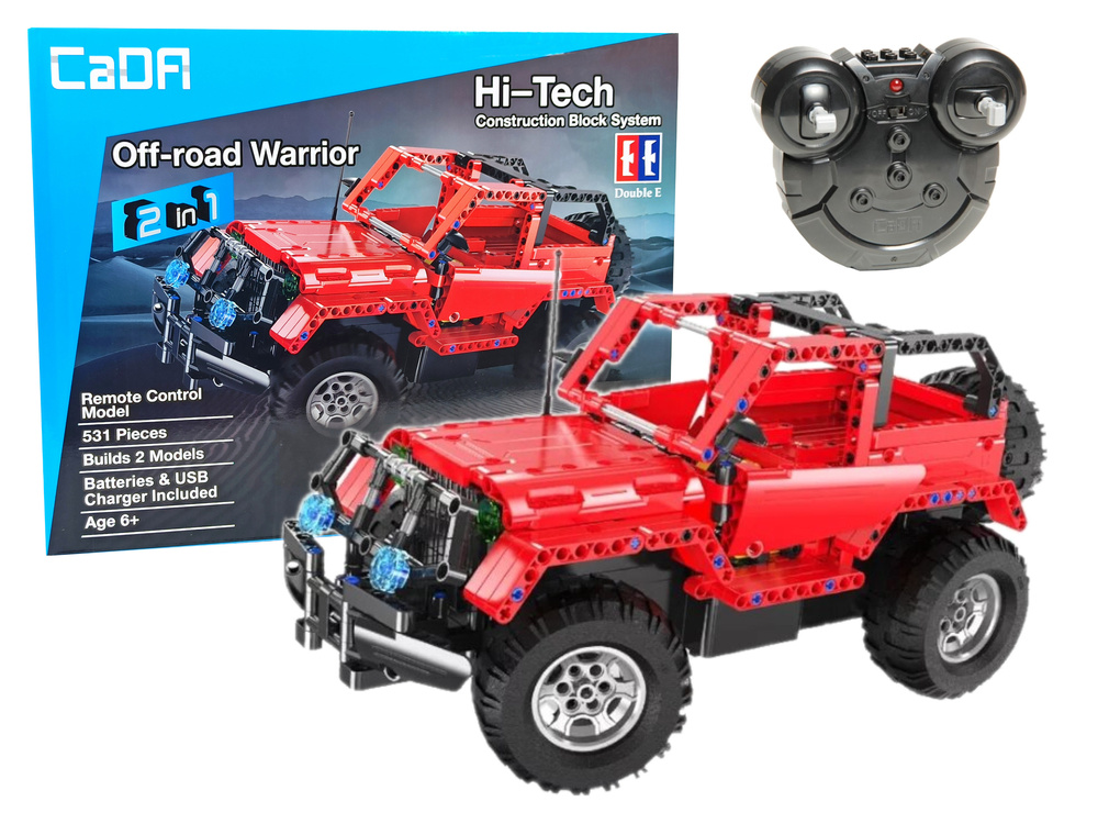 CaDA Jeep - R/C - Bouwset - 531 Bouwstenen - 33 cm