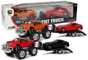 Speelgoed Monstertruck Rood - Sleepwagen - Zwarte BMW - 58 cm