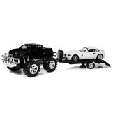 Speelgoed Monstertruck Rood - Sleepwagen - Zwarte BMW - 58 cm