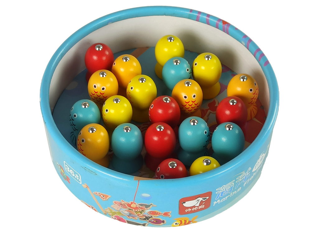 Houten Visspel - met 2 Hengels - 19 cm