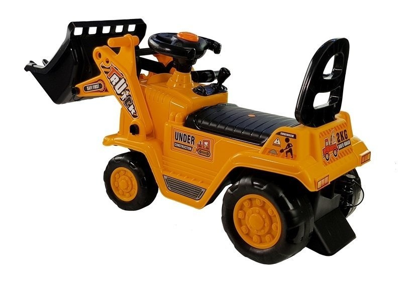 Loopwagen bulldozer - met Potje en beweegbare arm - 80 cm
