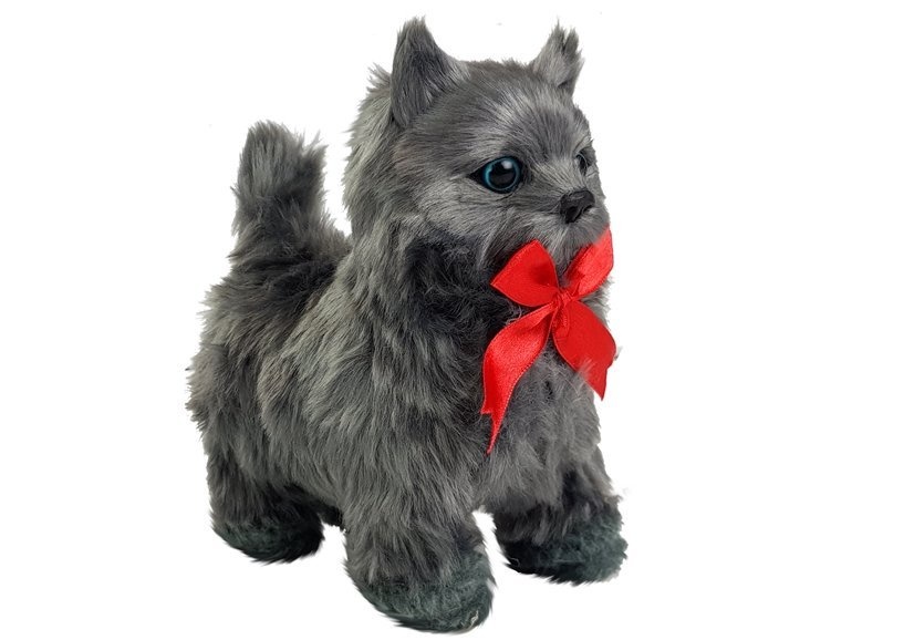 Interactieve Kat - Grijs - Beweegt en Miauwt - 20 cm