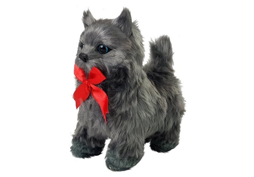 Interactieve Kat - Grijs - Beweegt en Miauwt - 20 cm