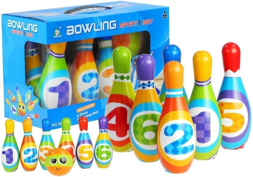 Bowlingset kind - Kleurrijke set - met Foam pinnen - 17 cm