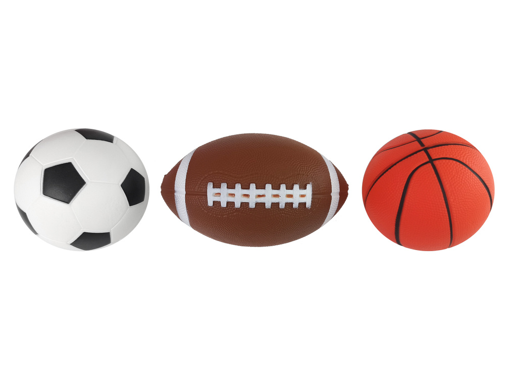 Sportballen - Voetbal - Basketbal - Honkbal - 12 cm - zacht