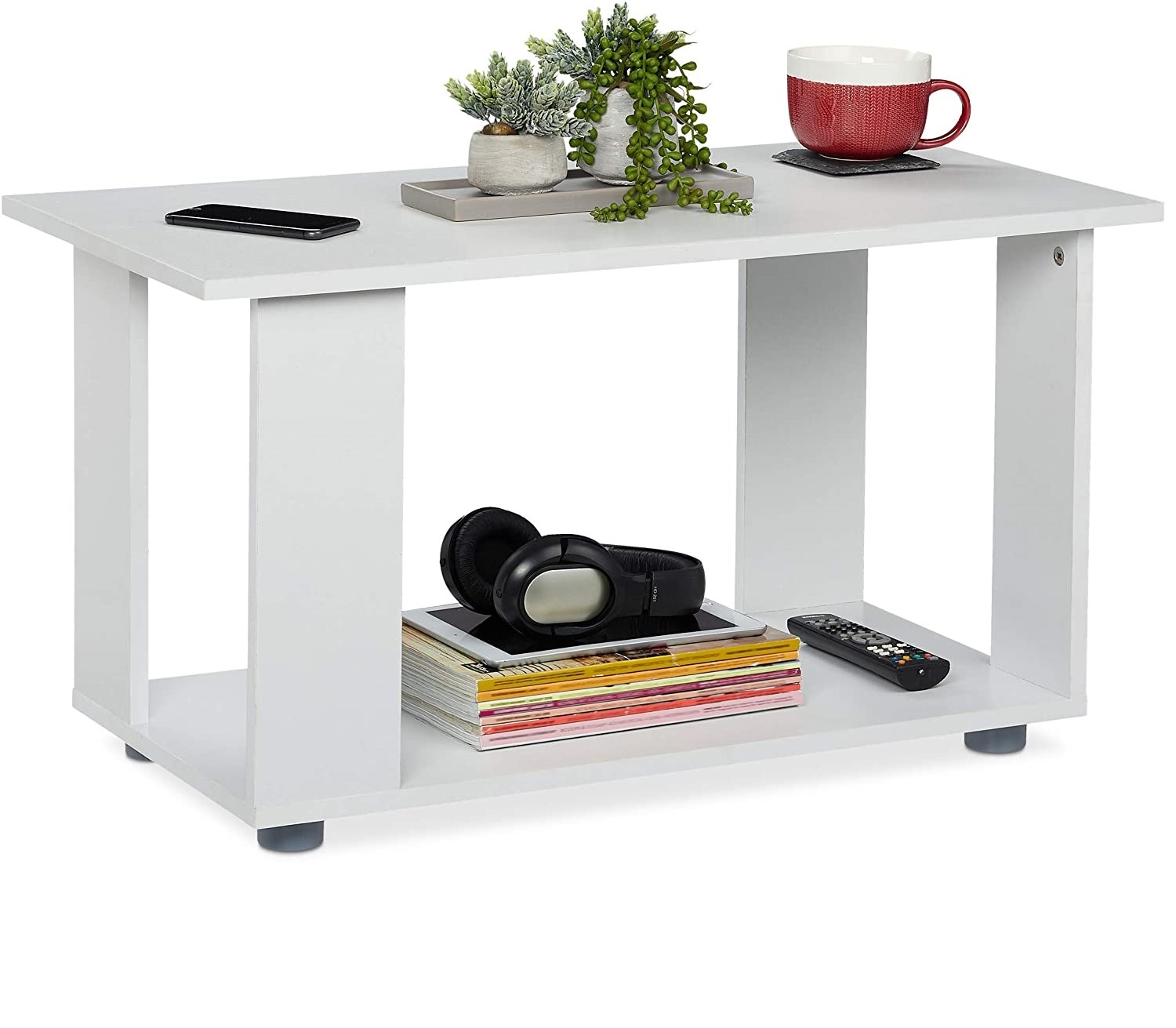 Moderne salontafel - 80x40x45 cm - wit