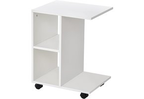 Bijzettafel - op wielen - 45x35x58 cm - Wit