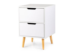 Nachtkastje wit - met 2 lades - 58x40x40 cm