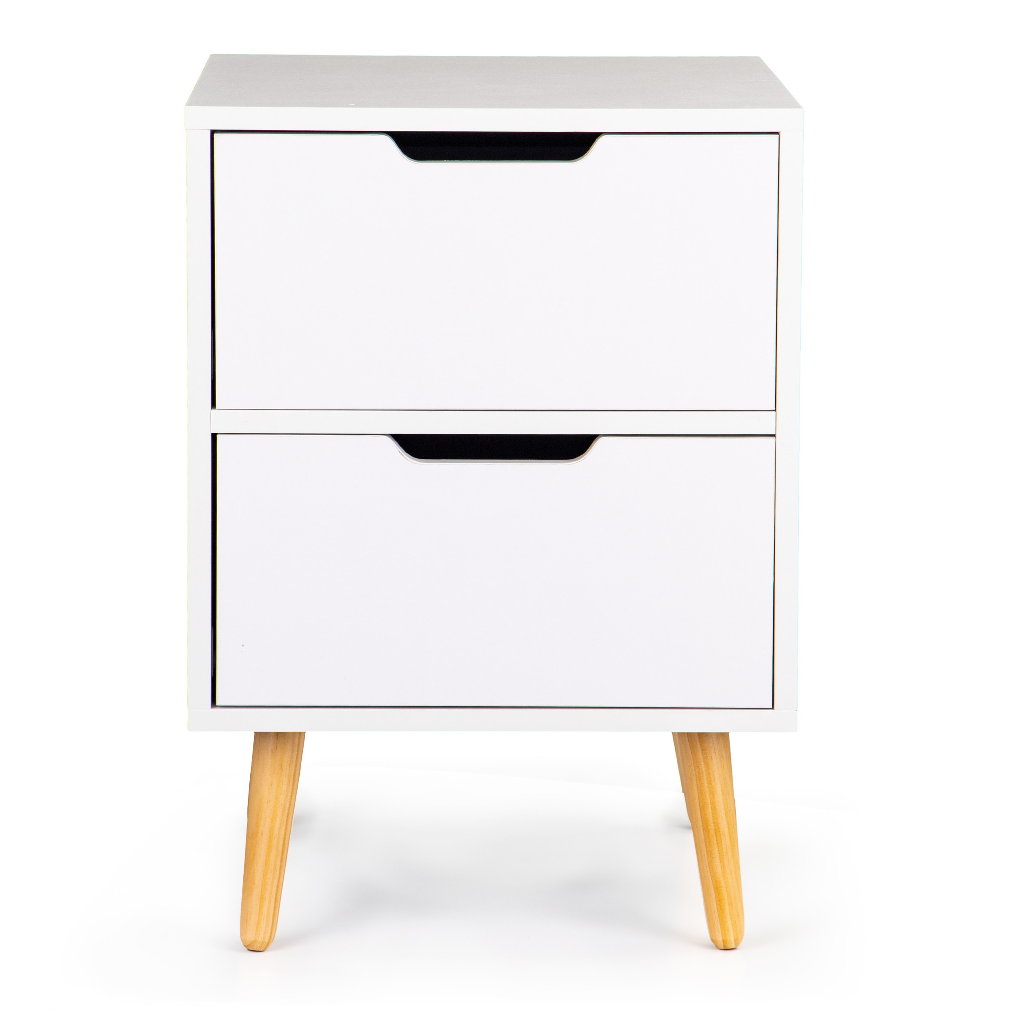 Nachtkastje wit - met 2 lades - 58x40x40 cm