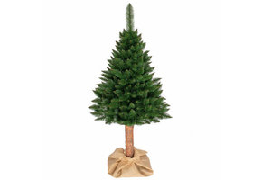 Kunstkerstboom 220 cm - spar met houten stam