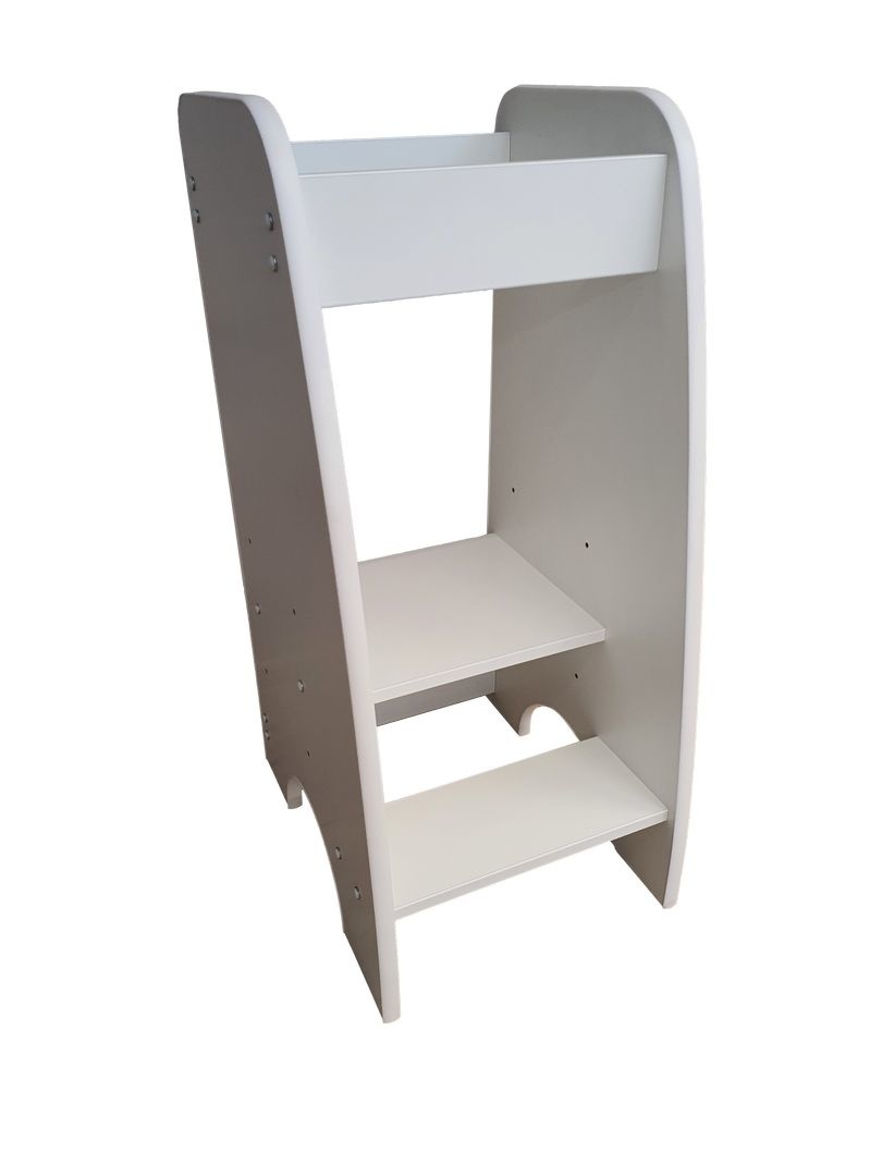 Leertoren - Keukenhulp - 90x40x50 cm - kindertrapje - wit