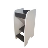 Leertoren - Keukenhulp - 90x40x50 cm - kindertrapje - wit met grijs