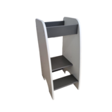 Leertoren - Keukenhulp - 90x40x50 cm - kindertrapje - wit met grijs