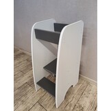 Leertoren - Keukenhulp - 90x40x50 cm - kindertrapje - wit met grijs