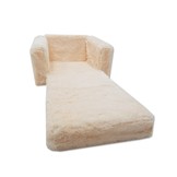 Kinder Slaapbank en logeerbed in één - 100cm x 36cm x 25cm - beige pluche