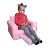 Kinder Slaapbank en logeerbed in één - 100cm x 36cm x 25cm - roze pluche