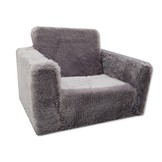 Kinder Slaapbank en logeerbed in één - 50 x 50 x 40 cm - grijs pluche