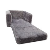 Kinder Slaapbank en logeerbed in één - 50 x 50 x 40 cm - grijs pluche