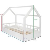 Houten kinderbed - wit - 160x80 cm - met barrière