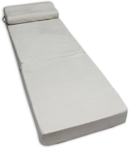 Opvouwbaar matras - Wasbare hoes - 70cm x 200cm x 15cm - Crème