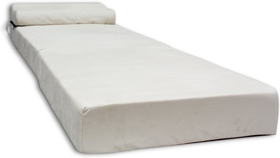 Opvouwbaar matras - Wasbare hoes - 70cm x 200cm x 15cm - Crème