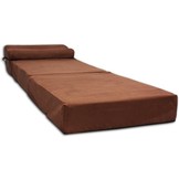 Bruine logeermatras - camping matras - reismatras - opvouwbaar matras - 70 x 200 x 15 met kussen