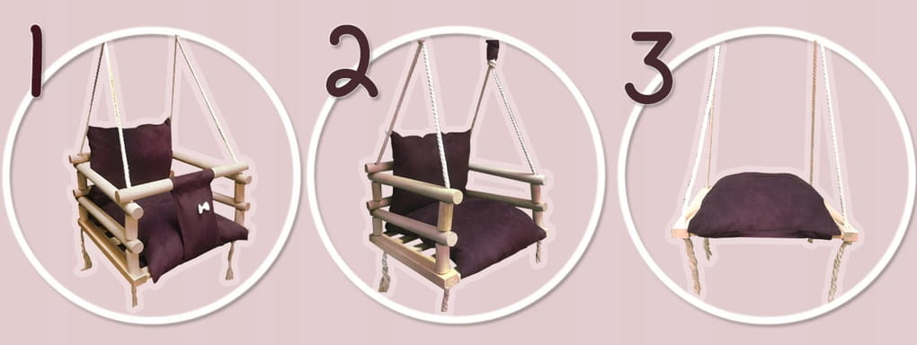 Schommel baby - Houten schommel - Grijs